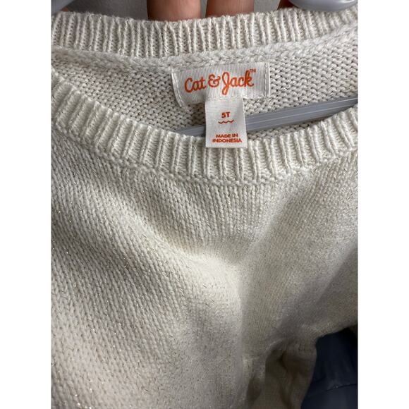 Cat & Jack 5T Cream Sweater Dress - Picture 3 of 3